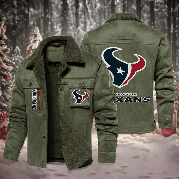 Houston Texans Fur Collar Winter Casual Jacket SPTFCWCJ012