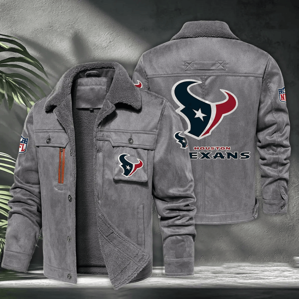 Houston Texans PURHLA013 Fur Collar Winter Casual Jacket