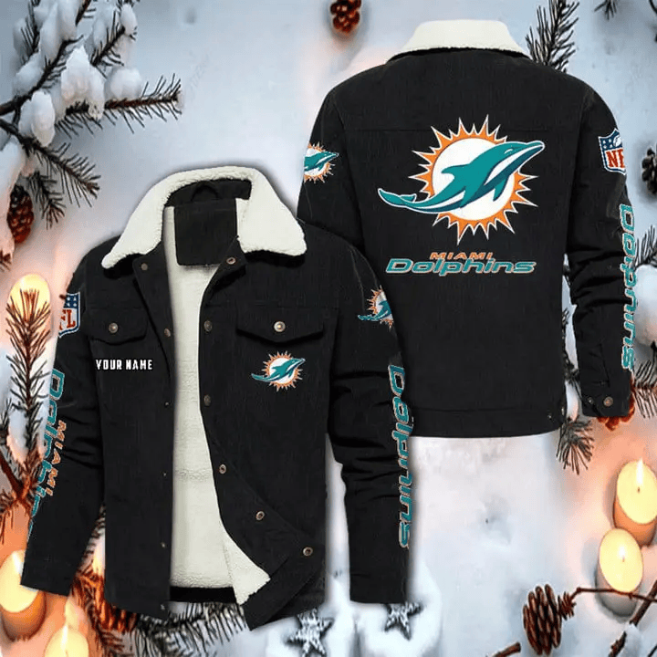 Miami Dolphins Corduroy Fleece Jacket SPTCRFJK020