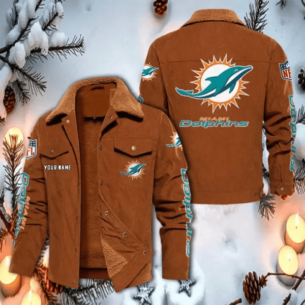 Miami Dolphins Corduroy Fleece Jacket SPTCRFJK020