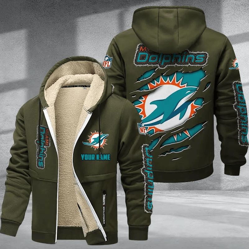 Miami Dolphins DMTZ0373 Premium Thick Zip-Up Hoodie