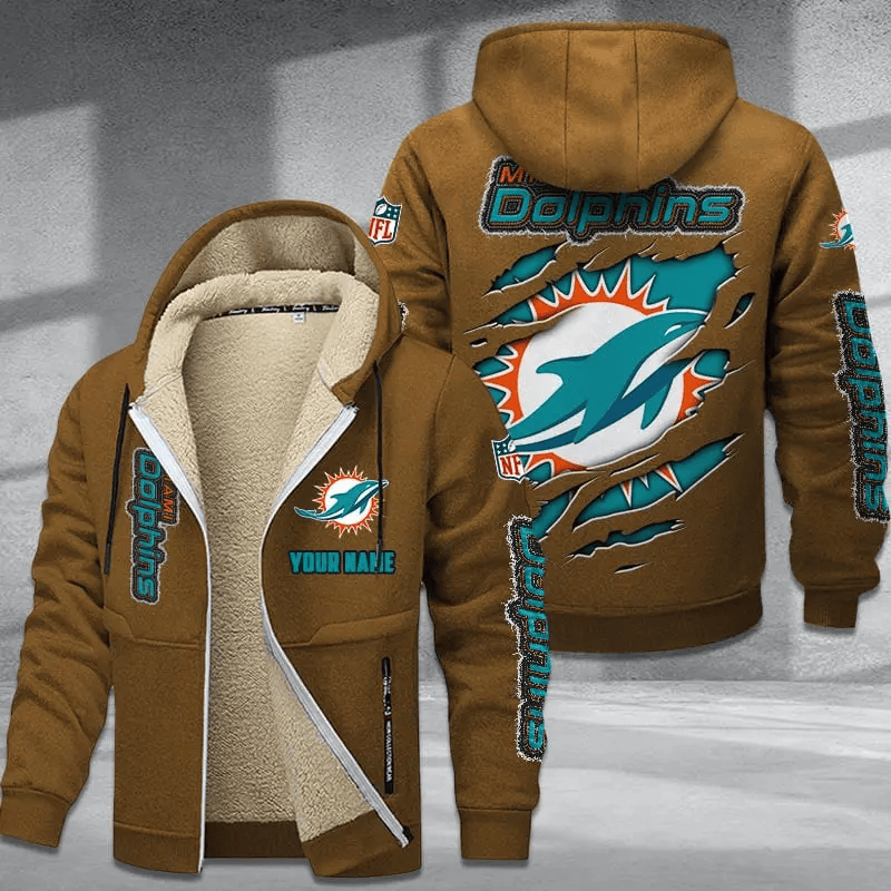 Miami Dolphins DMTZ0373 Premium Thick Zip-Up Hoodie