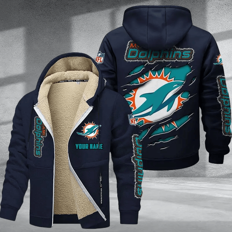 Miami Dolphins DMTZ0373 Premium Thick Zip-Up Hoodie