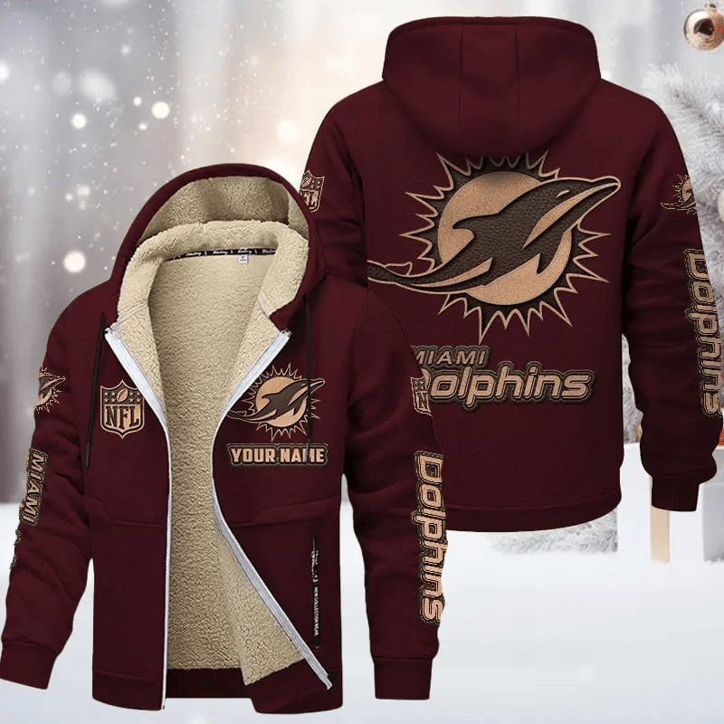 Miami Dolphins DMTZ0857 Premium Sherpa-Lined Winter Hoodie – Personalized Edition