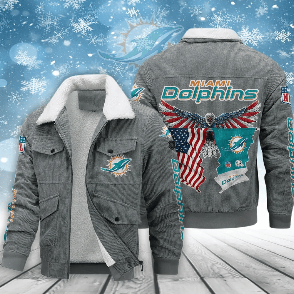 Miami Dolphins VITCJ091 Men’s Thickened Corduroy Jacket