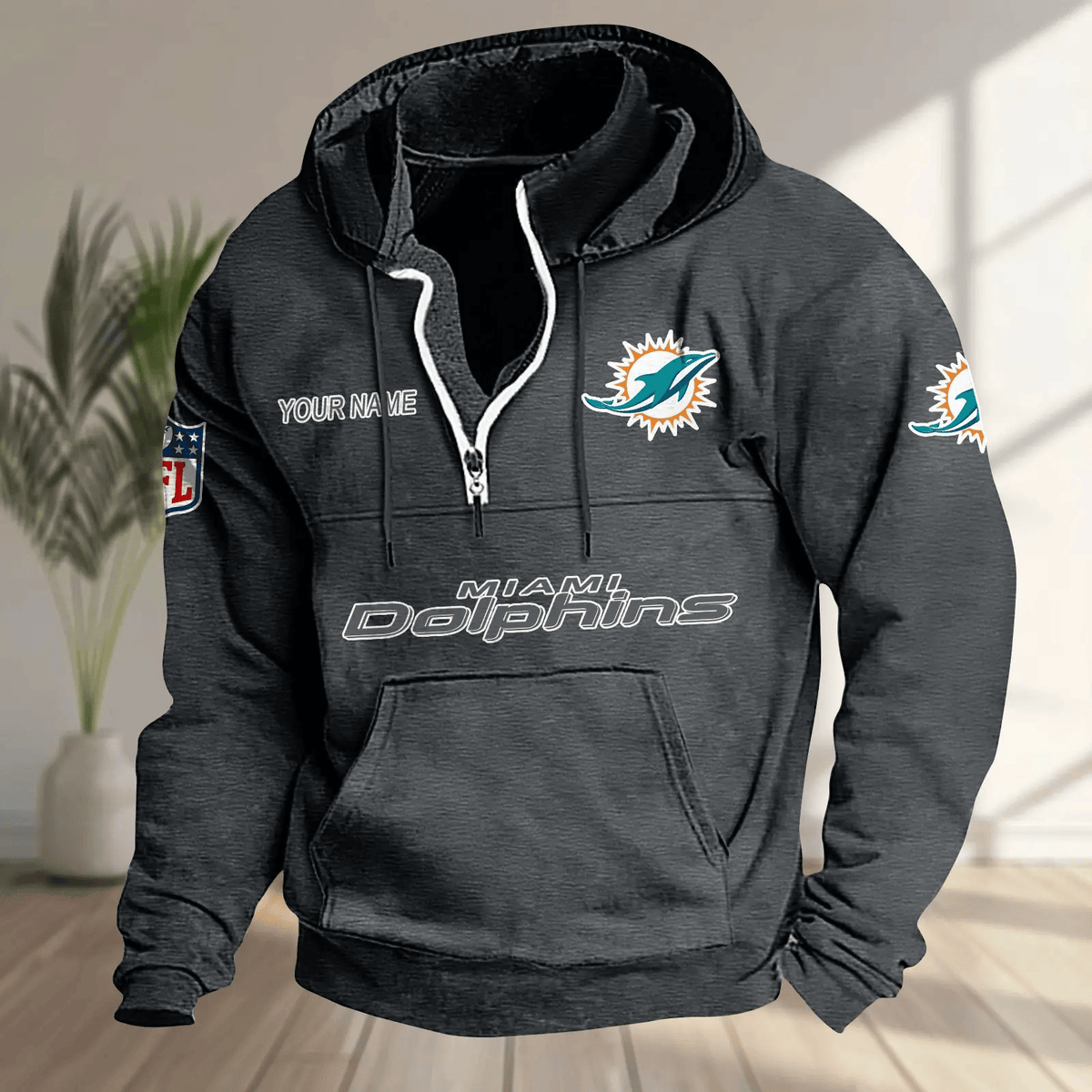 Miami Dolphins Half-zip Hoodie SPTHZHC020