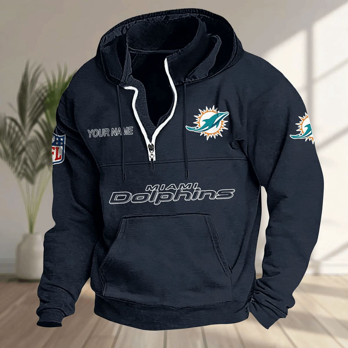 Miami Dolphins Half-zip Hoodie SPTHZHC020