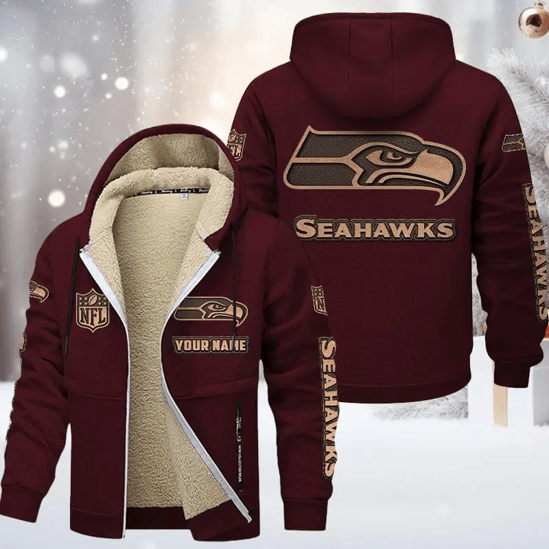 Seattle Seahawks DMTZ0866 Premium Sherpa-Lined Winter Hoodie – Personalized Edition