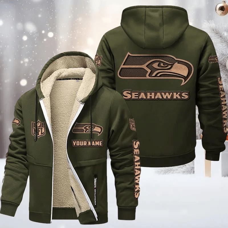 Seattle Seahawks DMTZ0866 Premium Sherpa-Lined Winter Hoodie – Personalized Edition