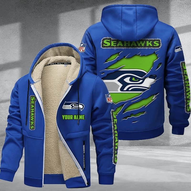 Seattle Seahawks DMTZ0382 Premium Thick Zip-Up Hoodie