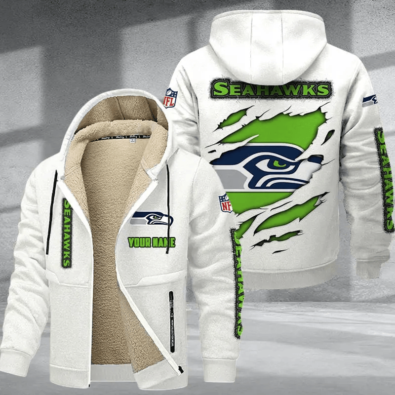 Seattle Seahawks DMTZ0382 Premium Thick Zip-Up Hoodie