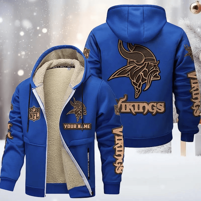 Minnesota Vikings DMTZ0858 Premium Sherpa-Lined Winter Hoodie – Personalized Edition