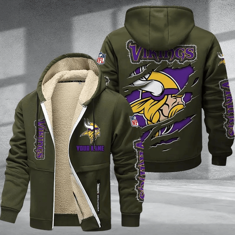 Minnesota Vikings DMTZ0374 Premium Thick Zip-Up Hoodie
