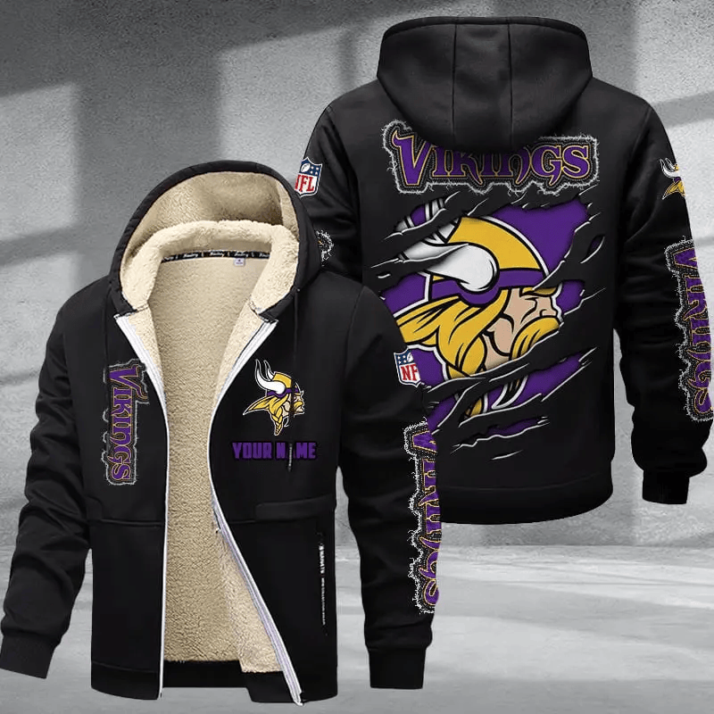 Minnesota Vikings DMTZ0374 Premium Thick Zip-Up Hoodie