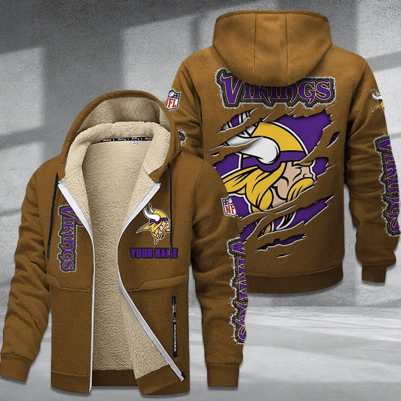 Minnesota Vikings DMTZ0374 Premium Thick Zip-Up Hoodie