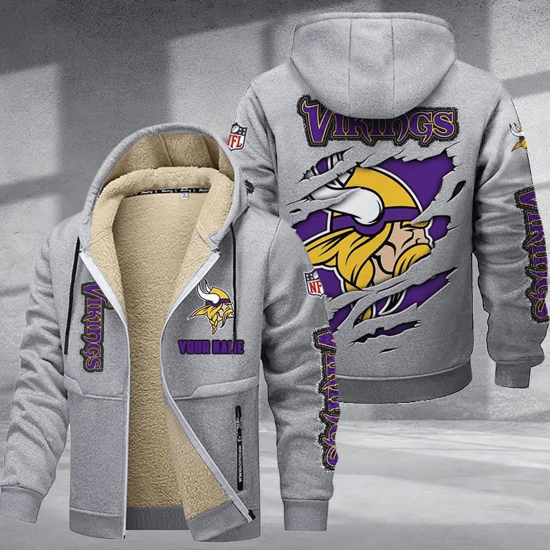 Minnesota Vikings DMTZ0374 Premium Thick Zip-Up Hoodie