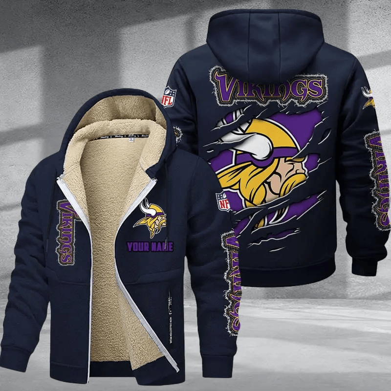 Minnesota Vikings DMTZ0374 Premium Thick Zip-Up Hoodie