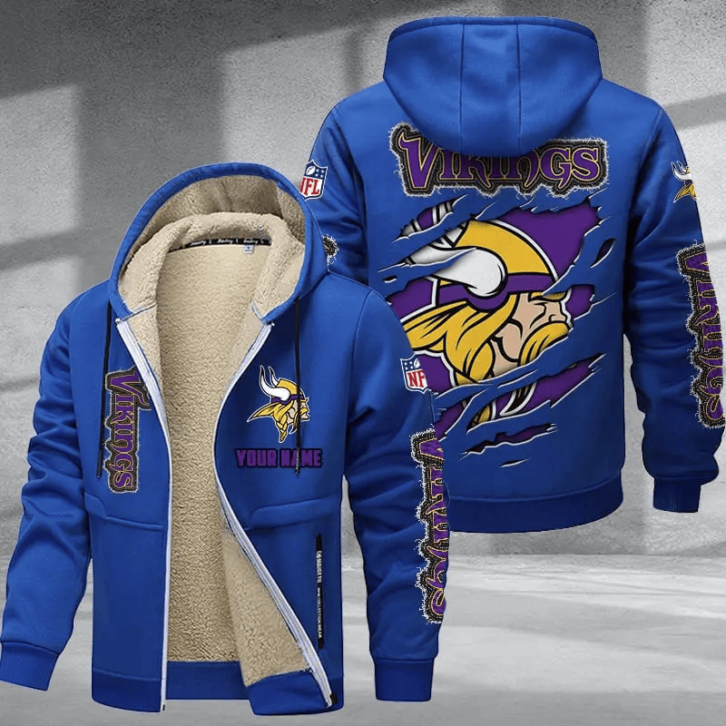 Minnesota Vikings DMTZ0374 Premium Thick Zip-Up Hoodie