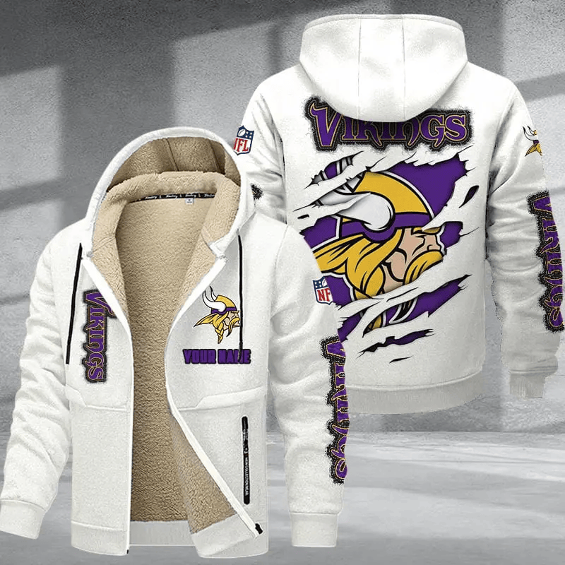 Minnesota Vikings DMTZ0374 Premium Thick Zip-Up Hoodie