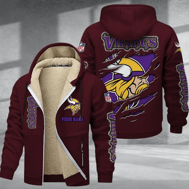 Minnesota Vikings DMTZ0374 Premium Thick Zip-Up Hoodie