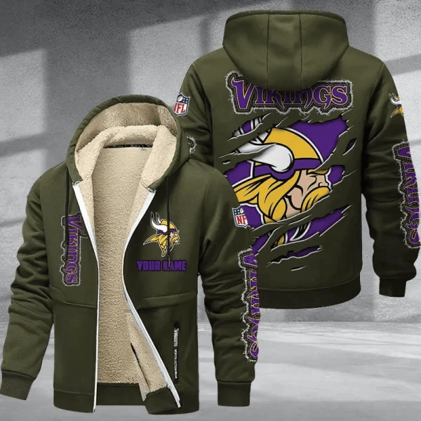 Minnesota Vikings DMTZ0374 Premium Thick Zip-Up Hoodie