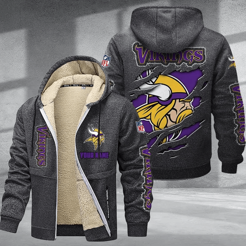 Minnesota Vikings DMTZ0374 Premium Thick Zip-Up Hoodie
