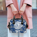 Indianapolis Colts Skull and Rose Pattern Limited Edition Lady Leather Handbag NLA052503