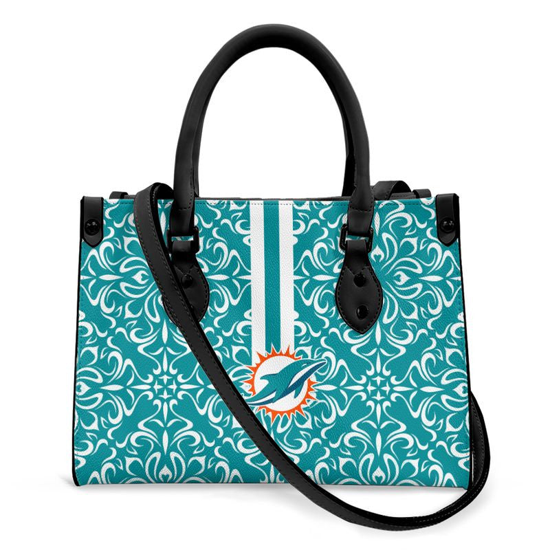 Miami Dolphins Flower Pattern Limited Edition Fashion Lady Handbag NLA052408