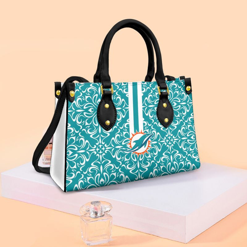 Miami Dolphins Flower Pattern Limited Edition Fashion Lady Handbag NLA052408