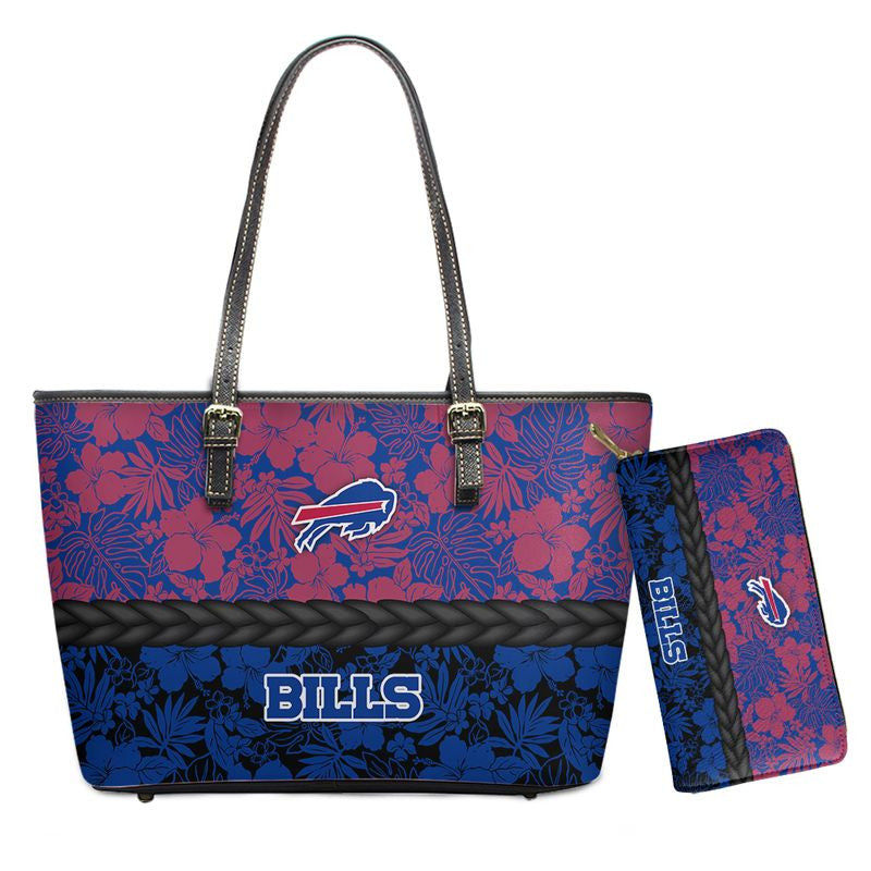 Buffalo Bills Hawaii Flower Pattern Limited Edition Tote Bag and Wallet NLA020013