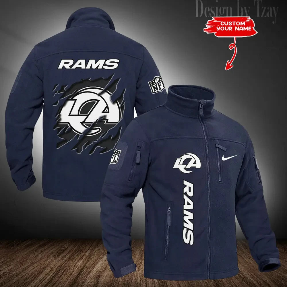 Los Angeles Rams Stand Collar Zip Up Hiking Fleece Jacket SPTMZHFJ051