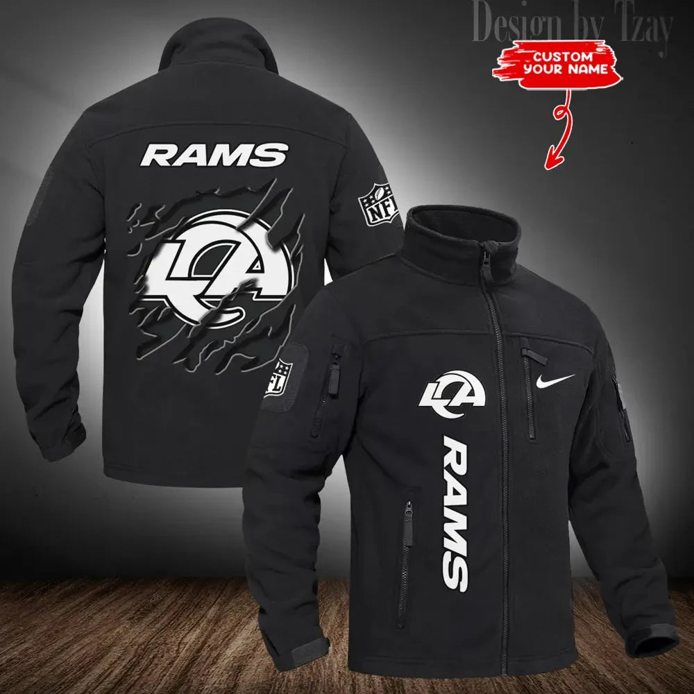Los Angeles Rams Stand Collar Zip Up Hiking Fleece Jacket SPTMZHFJ051