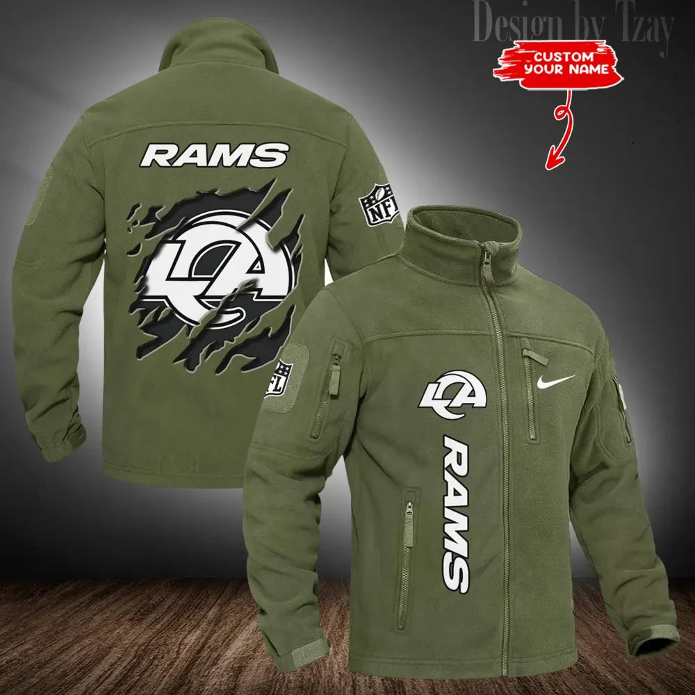 Los Angeles Rams Stand Collar Zip Up Hiking Fleece Jacket SPTMZHFJ051