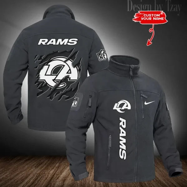 Los Angeles Rams Stand Collar Zip Up Hiking Fleece Jacket SPTMZHFJ051