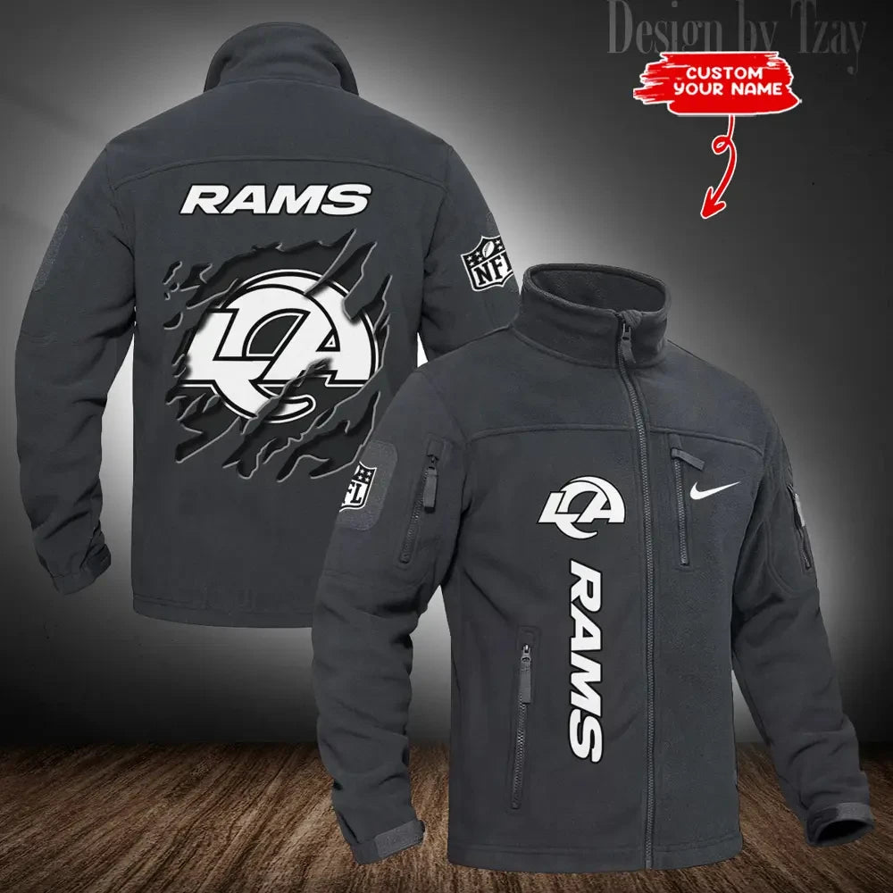 Los Angeles Rams Stand Collar Zip Up Hiking Fleece Jacket SPTMZHFJ051