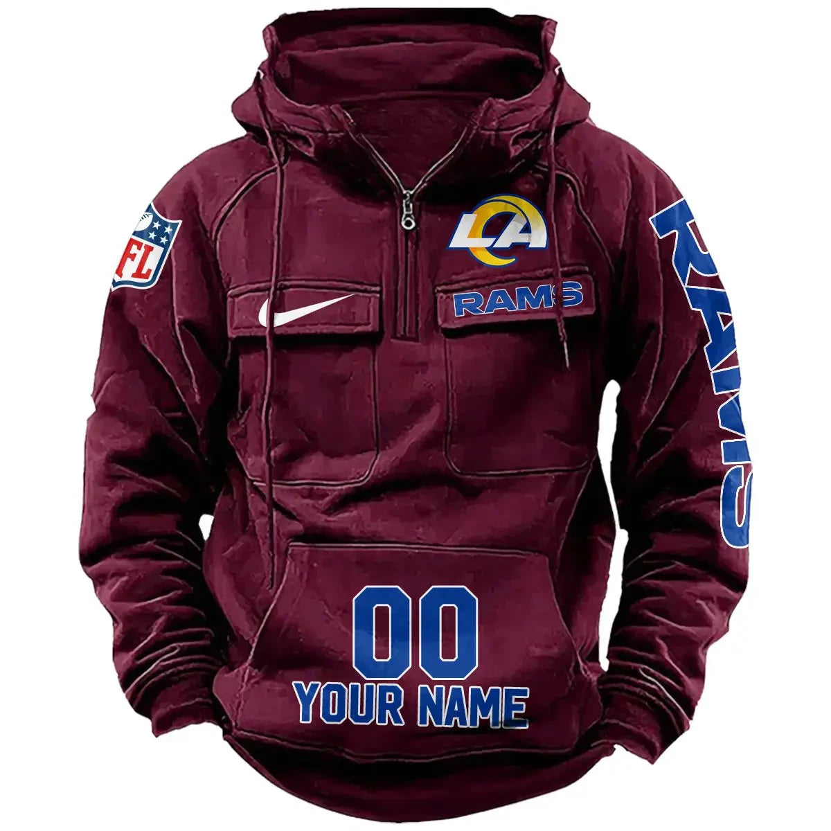Los Angeles Rams Vintage Men Hoodie AZVMHD080