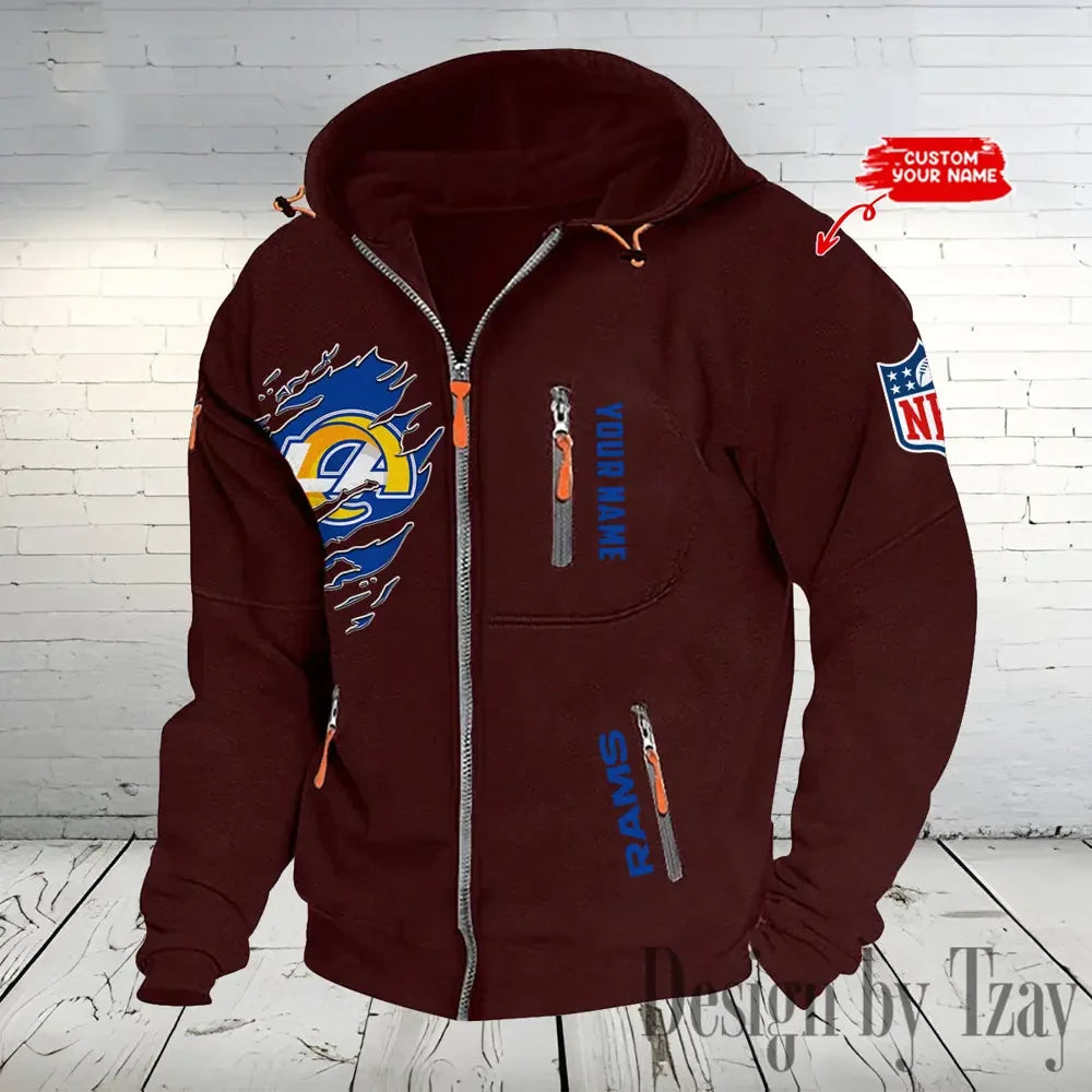 Los Angeles Rams Hooded Cardigan Zip Hoodie ANZ2DZH239