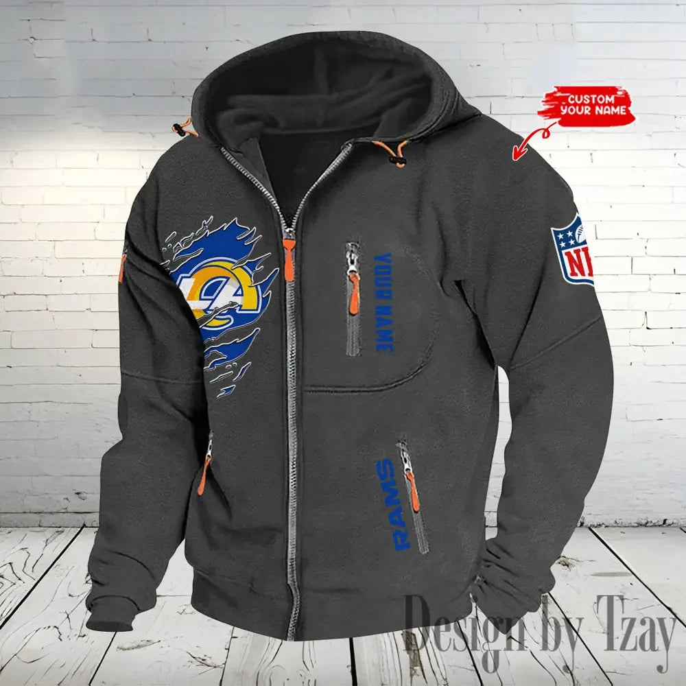 Los Angeles Rams Hooded Cardigan Zip Hoodie ANZ2DZH239