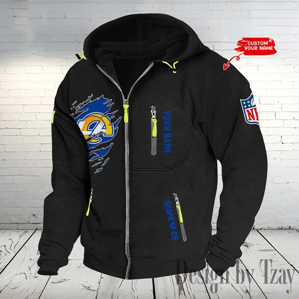 Los Angeles Rams Hooded Cardigan Zip Hoodie ANZ2DZH239