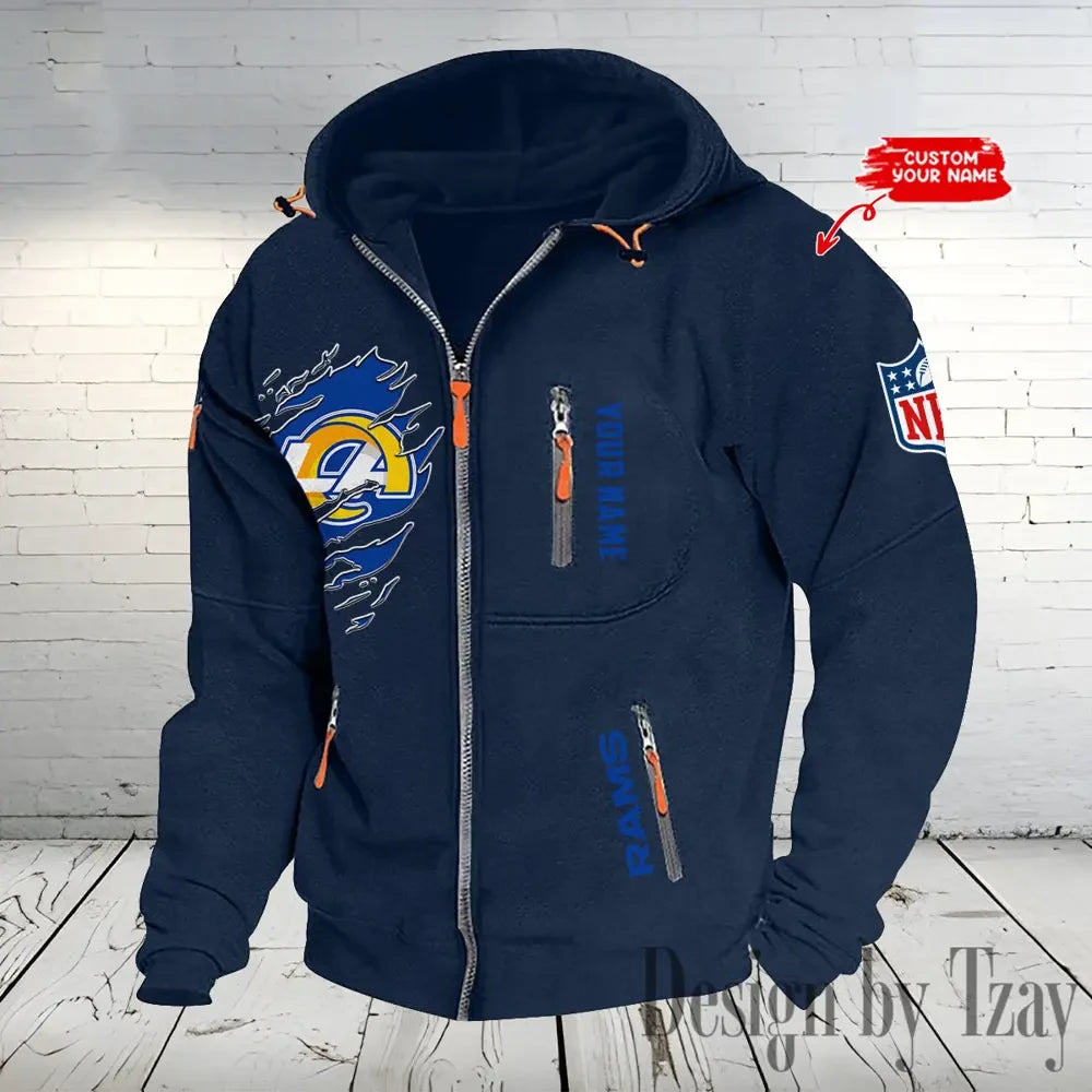 Los Angeles Rams Hooded Cardigan Zip Hoodie ANZ2DZH239