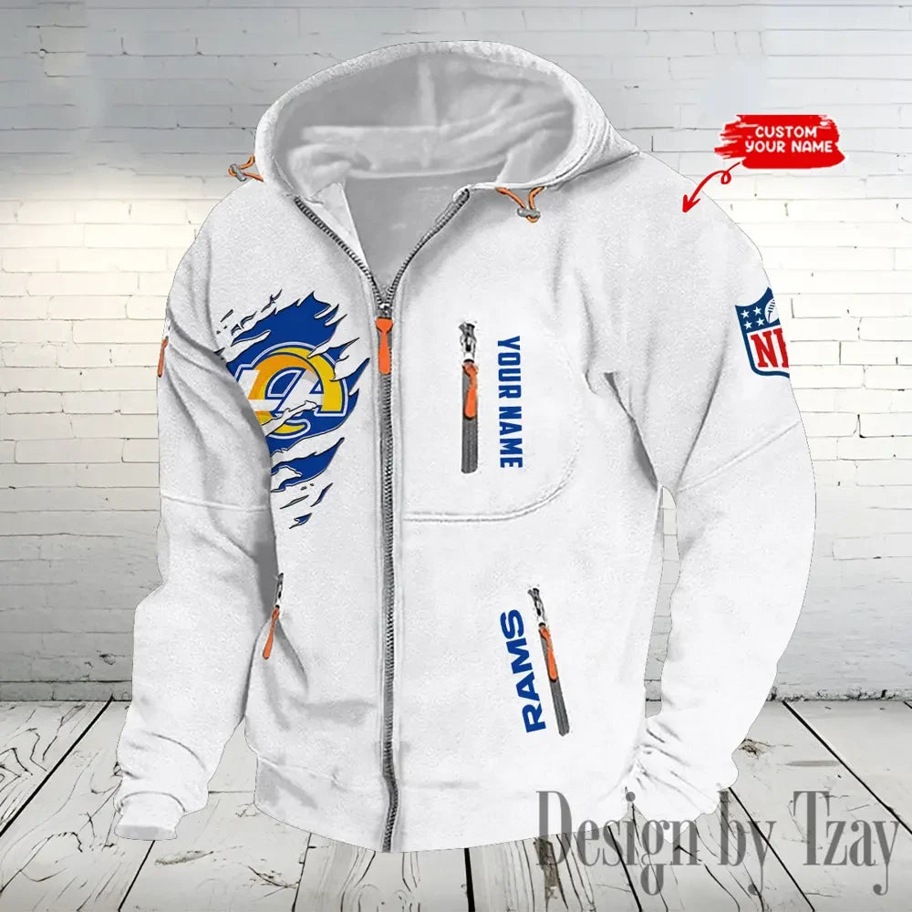 Los Angeles Rams Hooded Cardigan Zip Hoodie ANZ2DZH239