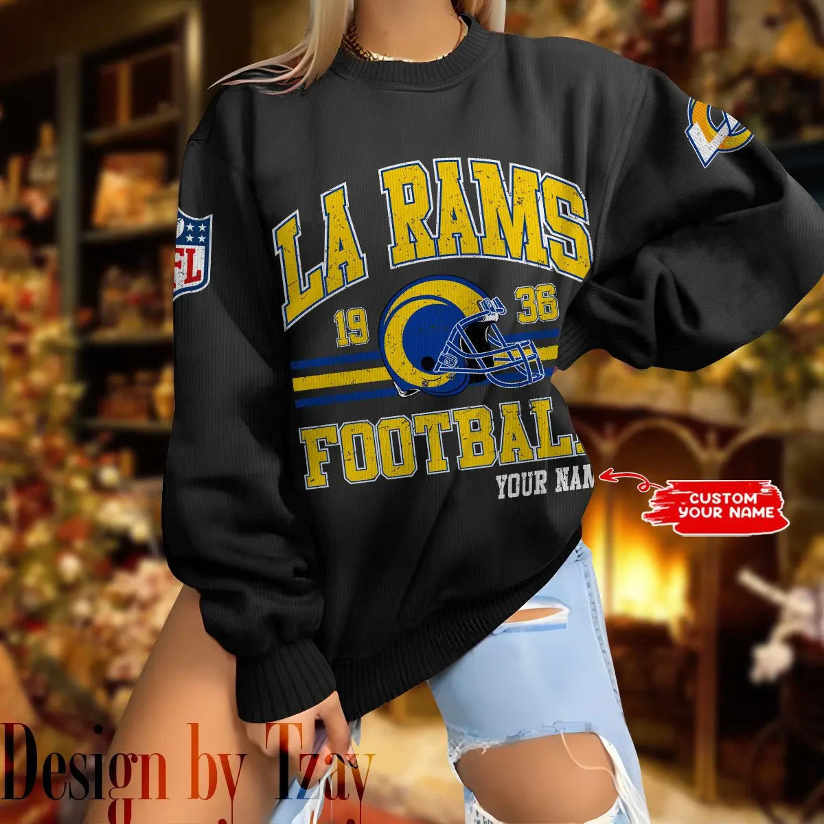 Los Angeles Rams Personalized Fashion Design New Woolen Sweater  BGSWT305
