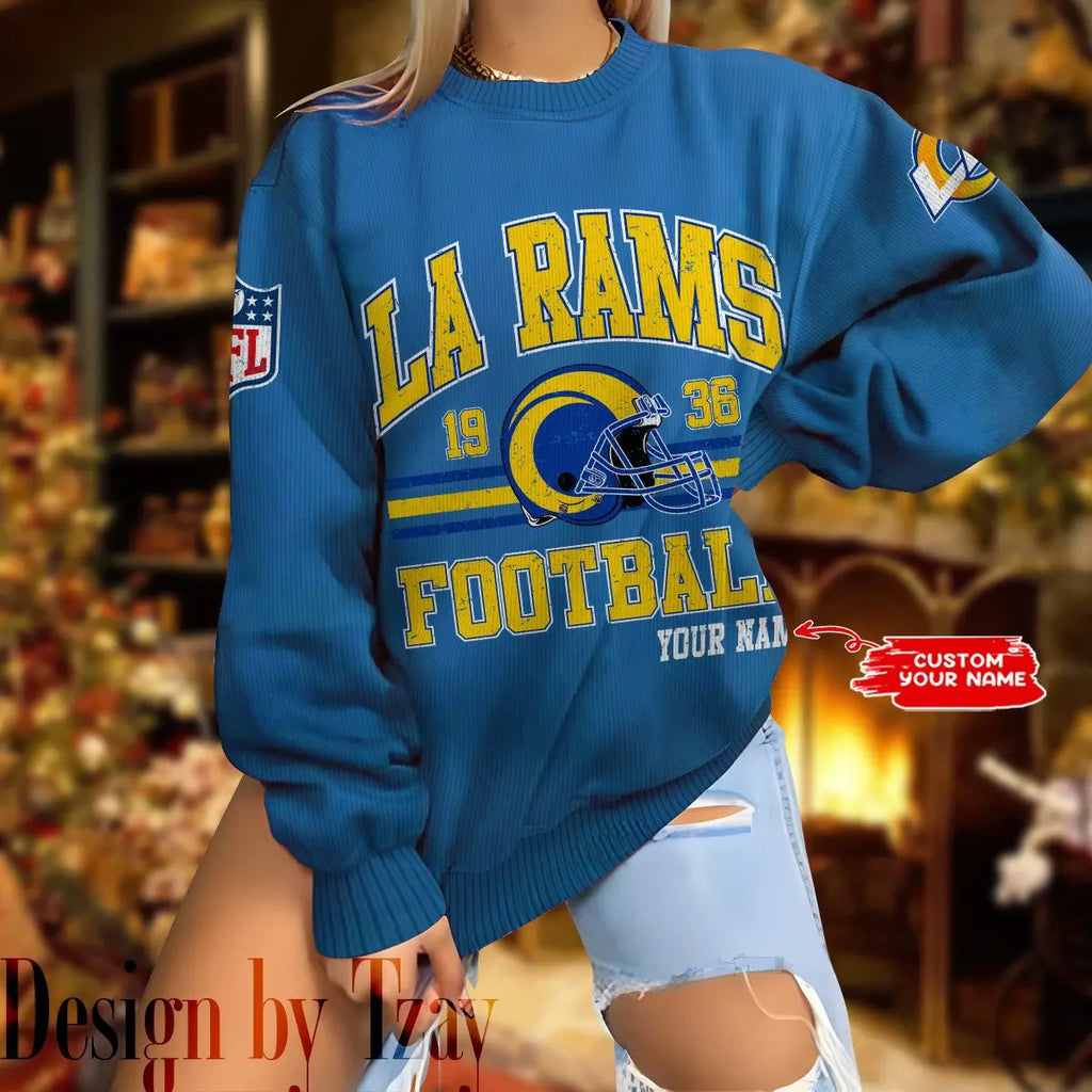 Los Angeles Rams Personalized Fashion Design New Woolen Sweater  BGSWT305
