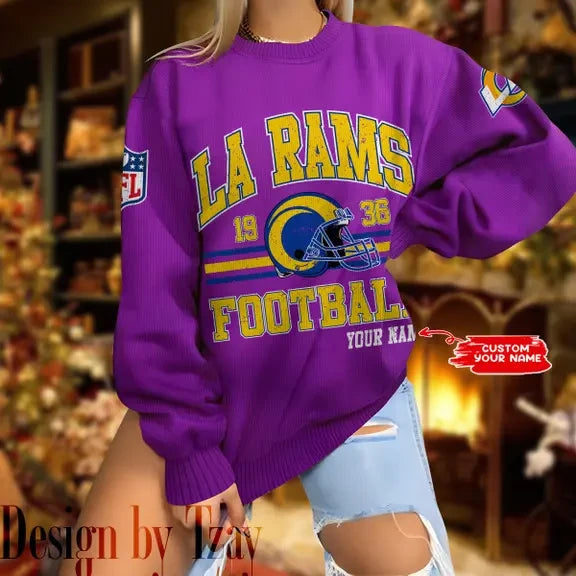 Los Angeles Rams Personalized Fashion Design New Woolen Sweater  BGSWT305