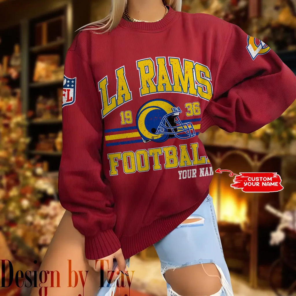 Los Angeles Rams Personalized Fashion Design New Woolen Sweater  BGSWT305
