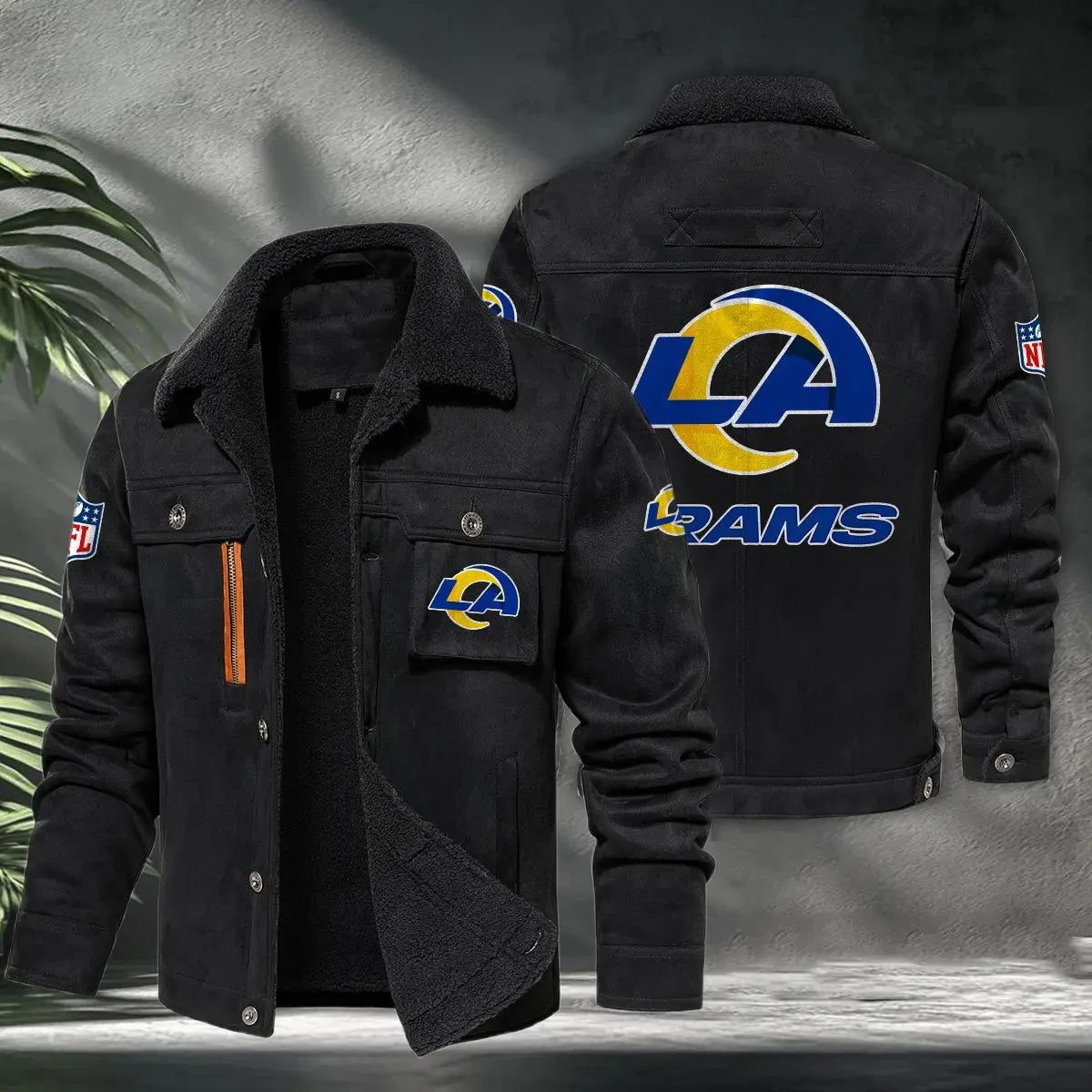Los Angeles Rams PURHLA019 Fur Collar Winter Casual Jacket
