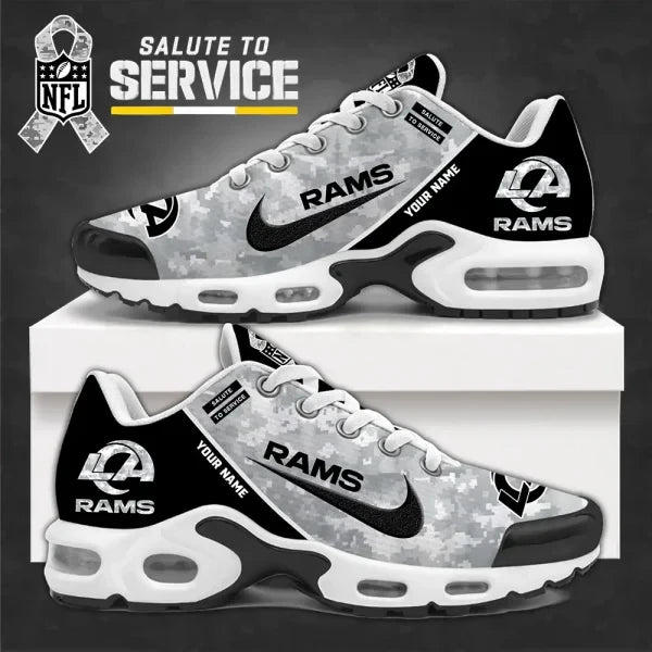 SPTBGTN551-Los Angeles Rams Personalized Plus T-N Youth Sneakers