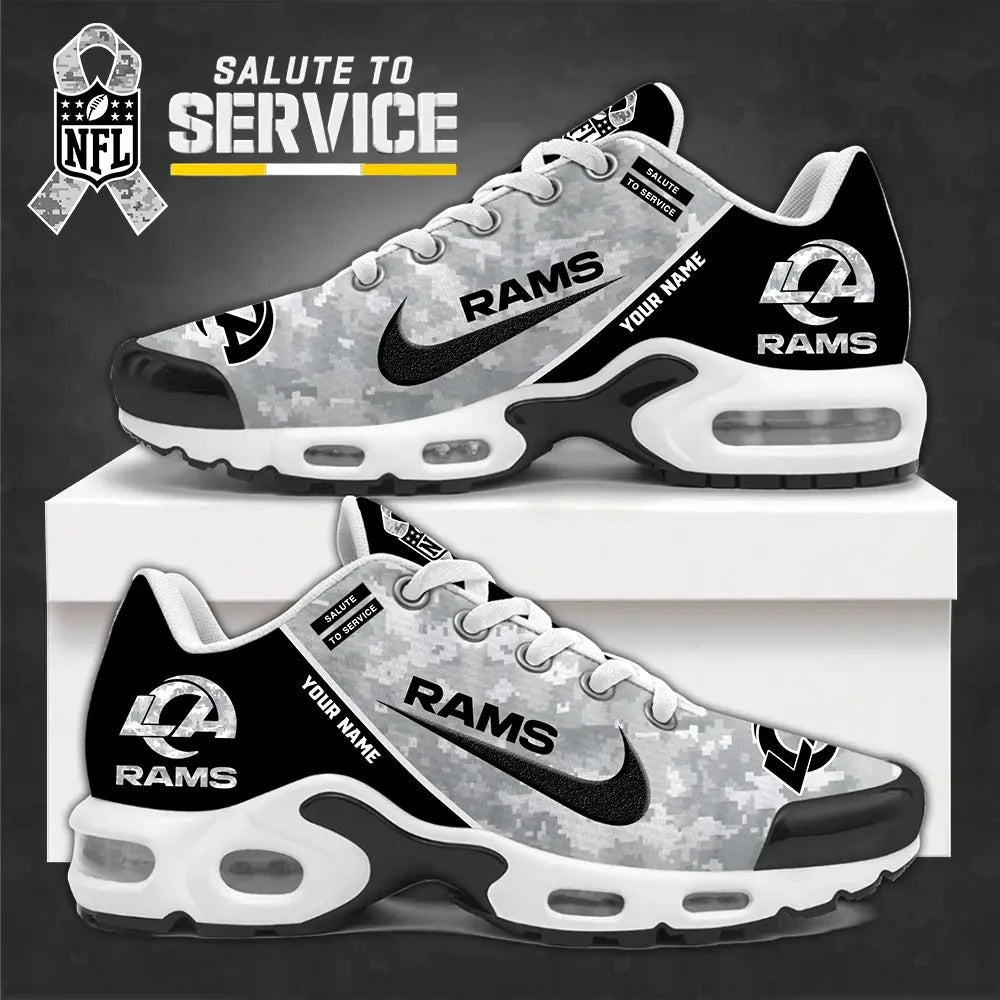 SPTBGTN551-Los Angeles Rams Personalized Plus T-N Youth Sneakers