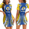 Los Angeles Rams Short Sleeve Bodycon Mini Dress BG294