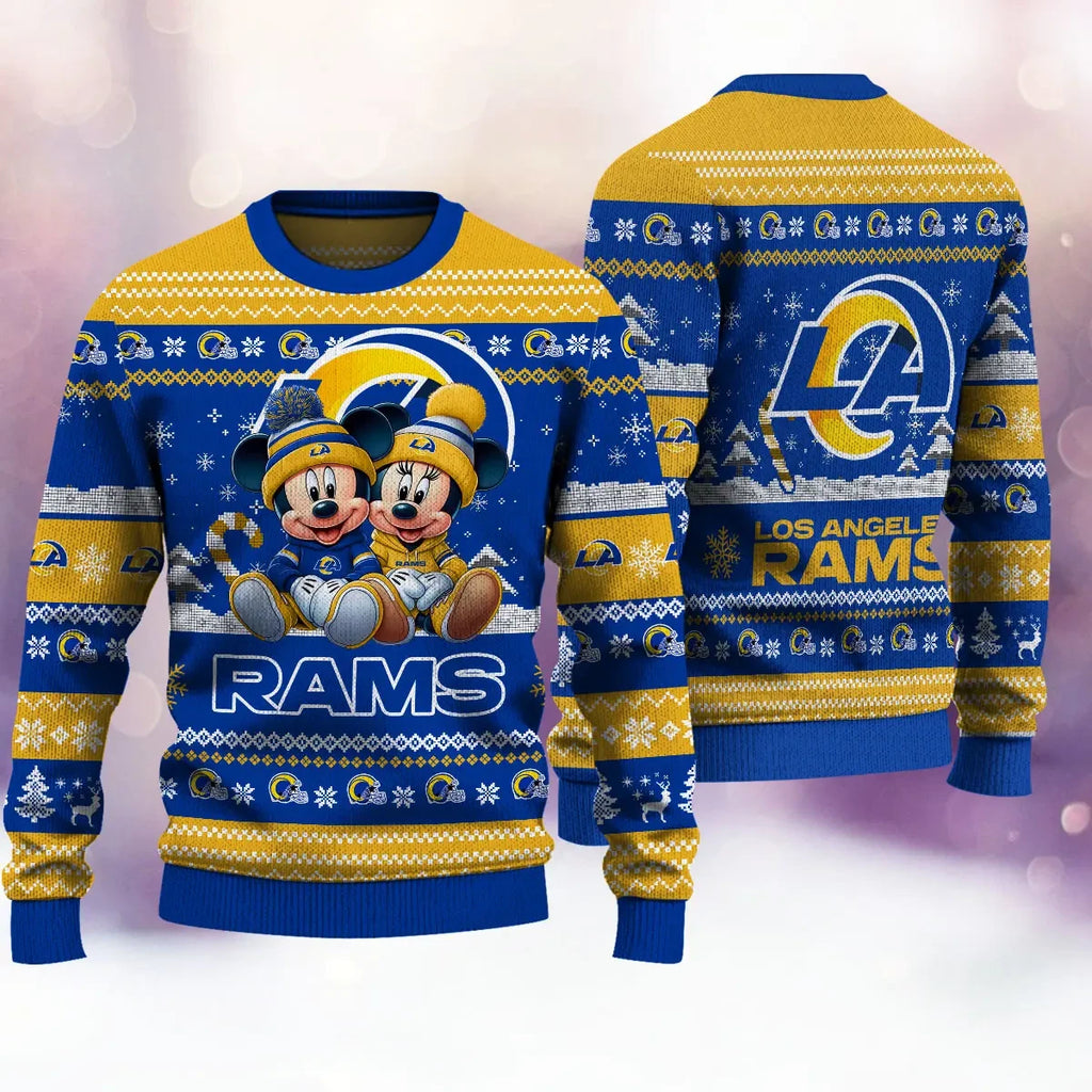 Los Angeles Rams NFL Mickey And Minnie Knitted Sweaters BGSWT1200